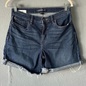 Calvin Klein, high rise, denim, cut off, shorts, size 6